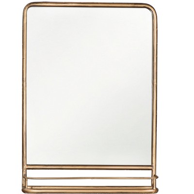 Metal Framed Wall Mirror with Shelf