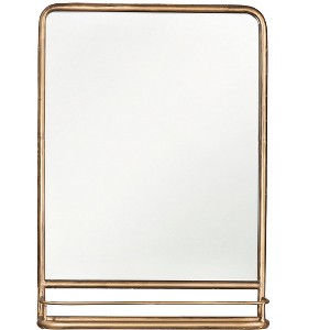Metal Framed Wall Mirror with Shelf - 1 of 4