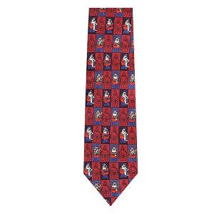 Boys' Merry Christmas Santa Grid Necktie - Red - 1 of 2