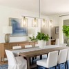 DORESshop 4-Light Brushed Nickel Modern Island Pendant Light Fixtures, Linear Chandelier Hanging Light with Clear Glass Shade - 2 of 4