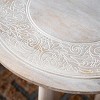 Rehnuma Carved Side Table - ACC5300A - White Washed - Safavieh - 2 of 4