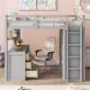 RISOKEYS Full Size Loft Bed with Drawers, Desk & Wardrobe - Bed with Desk and Storage Drawers, Wooden Kids Loft Bed Frame with Wardrobe - 2 of 4