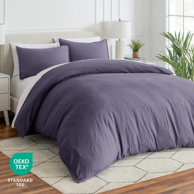 Dusty Purple Full Microfiber Duvet Cover and Sham Set