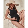 Clearlove Women One Piece Swimsuit Ribbed Monokini Swimwear Scoop Neck Low Back Bathing Suit - 2 of 4