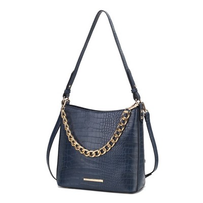 MKF Collection Bizzy Faux Crocodile-Embossed Vegan Leather Women’s Shoulder Bag by Mia K