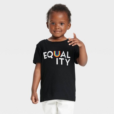 Pride Toddler Equality Short Sleeve Round Neck T-Shirt - Black