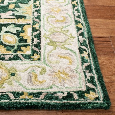 Aspen Green and Ivory Hand-Tufted Wool Area Rug 5'x8'