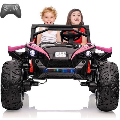24V 2 Seaters Kids Ride on UTV with Remote Control, Extra Large EVA Wheels & Wide Seat for Big Kids, Full-Metal Suspension, Music, LED Lights