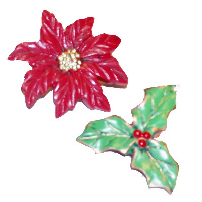 Carnation Home Fashions "Poinsettia" Resin Shower Curtain Hooks Set of 12 - Multicolor