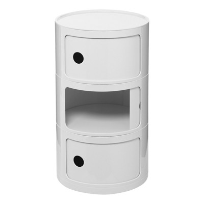 YIYIBYUS Narrow Nightstand Round End Table with Storage