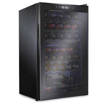 Ivation 33-Bottle Dual Zone Compressor Freestanding Wine Cooler Refrigerator - Black