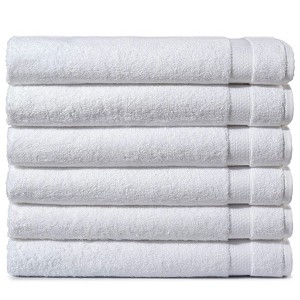 100% Ring Spun Cotton Bath Towel Set, 6 Pack - 1 of 4
