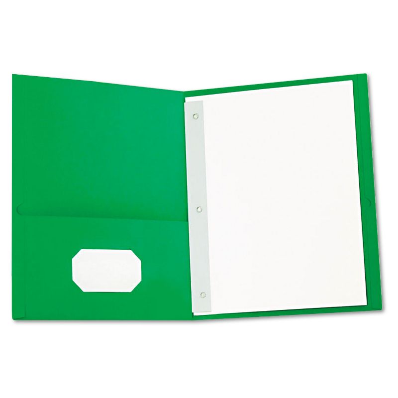 Universal Two-Pocket Portfolios w/Tang Fasteners 11 x 8-1/2 Green 25/Box 57117, 1 of 9