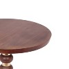 Kumasinova 23" Elegant Mango Wood Accent Pedestal End Table,Retro Sofa Side Table Fluted Frame Nightstand for Living Room,Bedroom&Outdoor - 2 of 4