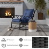 Outdoor Wicker Rocking Chair with Padded Cushions, Aluminum Furniture, Rattan Porch Rocker Chair w/ Armrest - 4 of 4