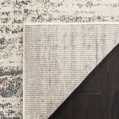 Reversible Gray Rectangular Synthetic 3' x 5' Stain-Resistant Rug