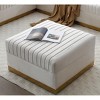 NicBex Modern 30.7" Square Ottoman Velvet Footstools with Vertical Channel Tufted for Bedroom and Living Room - 3 of 4