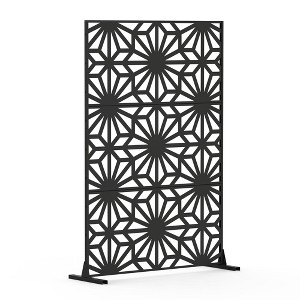 NicBex 1-Panel Room Divider Privacy Screen with Metal Legs for Home & Office, Black - 1 of 4