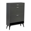 Dark Grey Space-Saving Shoe Cabinet – Freestanding Entryway Organizer with Metal Legs for Heels, Boots & Accessories - 4 of 4