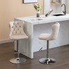 Lyngins Modern 2-Piece Adjustable Height Counter Height Bar Stool, Velvet Swivel Counter Stools, Upholstered Bar Stools with Black Base for Kitchen - 3 of 4