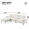 106" Cloud Chenille L-Shaped Convertible Sectional Sofa with Tufted Cushions, Adjustable Two Tone Metal Legs & Movable Ottoman - 3 of 4