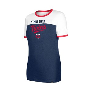 MLB Minnesota Twins Women's Bi-Blend Ringer T-Shirt - 1 of 4
