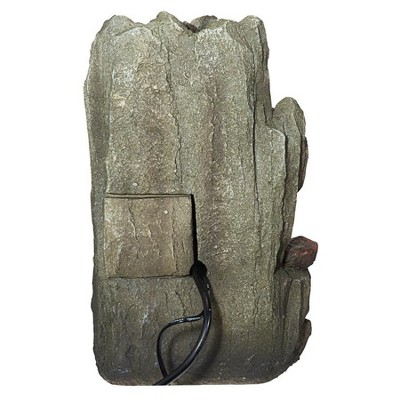 Handcrafted Weathered Stone Tabletop Fountain with LED Lights