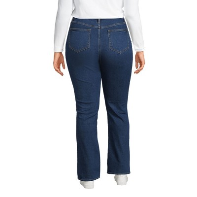 Lands' End Women's Plus Size Recover High Rise Bootcut Blue Jeans 22