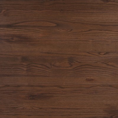 24" Round Silver Metal Dining Table with Walnut Wood Top