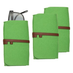 Unique Bargains Felt Soft Portable Storage Scratch-Resistant Eyeglasses Bag 3 Pcs - 1 of 4