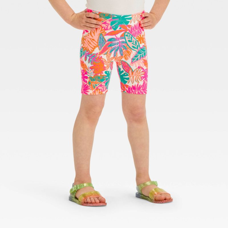 Toddler Girls' Tropic Shorts - Cat & Jack™ White, 1 of 5