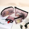 Unique Bargains Women's Heart Shape Print Mesh Makeup Bag 4 Pcs - 3 of 4