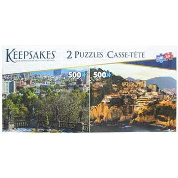 Sure-Lox Set of 2 Keepsakes 500 Piece Jigsaw Puzzles | Mexico City / Acapulco