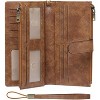 BEAFUP Womens Wallets,Large Capacity Credit Card Holder RFID,Wallet Women Double Zipper Pocket Leather Bifold Ladies Wristlet Clutch Wallet - 2 of 4