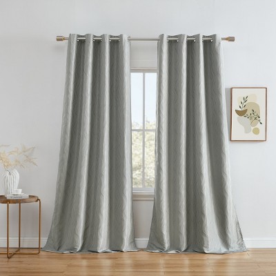 HLC.ME Camden 100% Complete Full Blackout Winter Thermal Insulated Noise Reducing Window Curtain Grommet Panels, Set of 2
