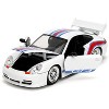 Porsche 911 GT3 (996) White with Red and Blue Stripes "Hyper-Spec" Series 1/24 Diecast Model Car by Jada - 2 of 4
