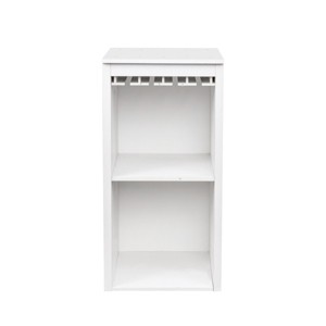 GlasFlength Decorative Storage Cabinets Accent Cabinet Wine Bar Cabinet with Storage Shelves Freestanding Cabinet for Room, White, 17.8"*15.95"*35.43" - 1 of 4