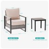 Sonkuki 3 Pieces Patio Set, Chairs and Side Table, PE Rattan Wicker Patio Furniture with Washable Cushion - 3 of 4