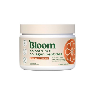 BLOOM NUTRITION Colostrum & Collagen Peptides Powder - Orange Cream - 4.23oz/25 Servings