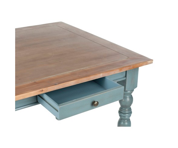 Demi Dining Table Wood/Light Blue/Oak - Safavieh&#174;