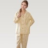 Anna-Kaci Lounge Women's Bow Print Woven Pajama Set with Long Sleeve Collared Top and Relaxed Fit Pants - 2 of 4