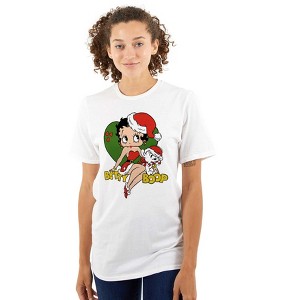 Betty Boop Christmas Mrs Santa Claus Womens Graphic T Shirt Tees Brisco Brands - 1 of 4