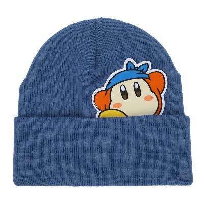 Kirby Peek-a-boo Waddle Dee Adult Blue Cuffed Beanie