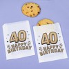 Big Dot of Happiness Adult 40th Birthday White Paper Treat Bags, Black & Gold Individual Greaseproof Brown Paper Sandwich Cookie Bags - 25 Count - 3 of 4