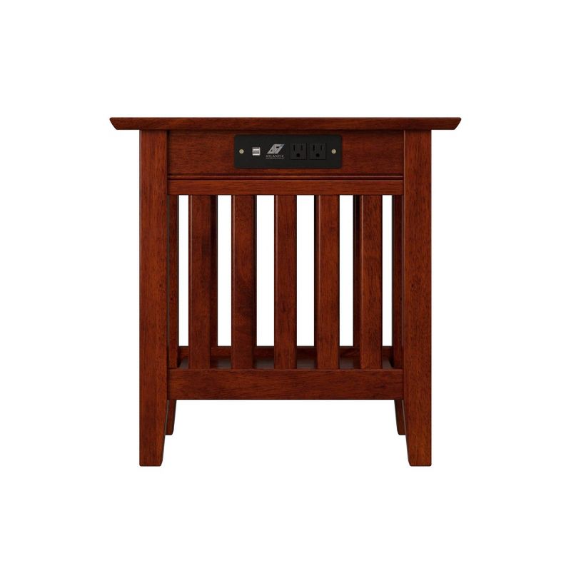 Mission Chair Side Table with Charger Walnut - AFI, 4 of 11