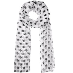 INSPIRE CHIC Women's 1950s Polka Dots Chiffon Retro Lightweight Soft Sheer Long Scarves for All Season 1Pc - 1 of 4