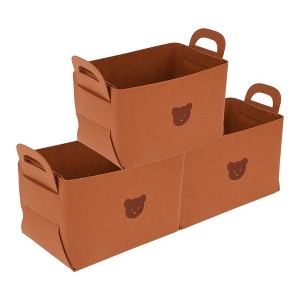 REGALWOVEN Premium Material Collapsible Design Spacious Capacity Versatile Use Open Storage Bins 3 Pcs - 1 of 4