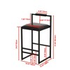 Bar Stool with Backrest Set of 2 Counter Height PU Leather Upholstered Bar Chairs with Footrest - 3 of 4