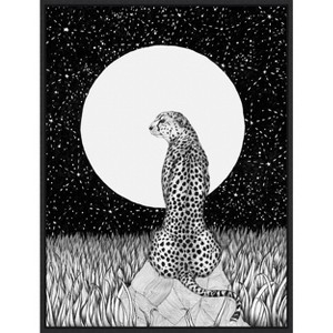 Amanti Art Cheetah Moon Large by Ec Mazur Framed Canvas Wall Art - 1 of 4