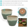 Sunnydaze Chalet Outdoor/Indoor High-Fired Glazed UV- and Frost-Resistant Ceramic Planters with Drainage Holes - 2-Pack - 2 of 4